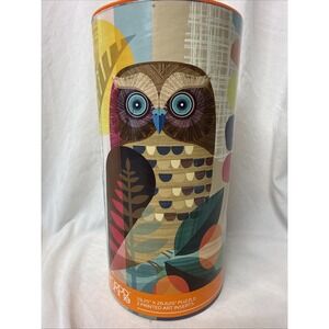 Werkshoppe Ruru Owl 1000 Piece Jigsaw Puzzle Ellen Giggenbach Complete Abstract